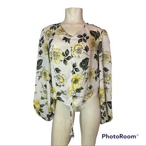 Rue 21 Floral Cinch Bottom Blouse Size M